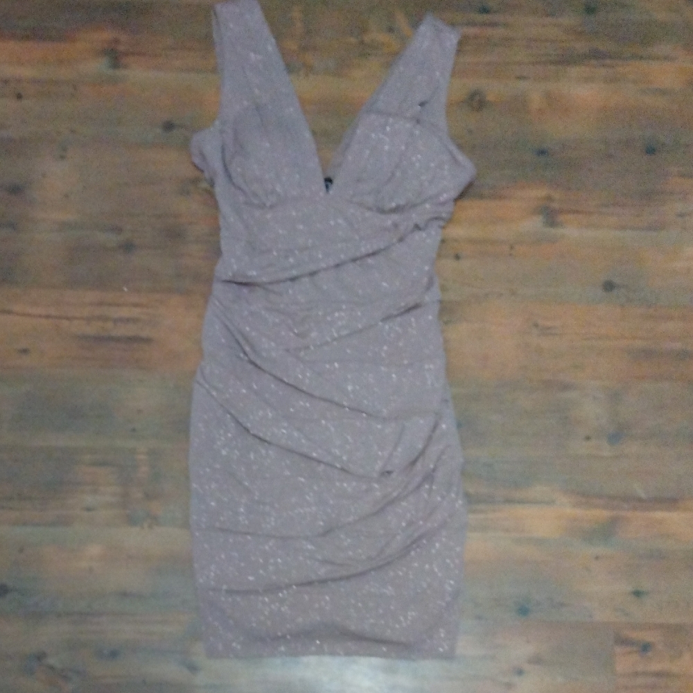 Windsor Sparkling Tan Mini Dress